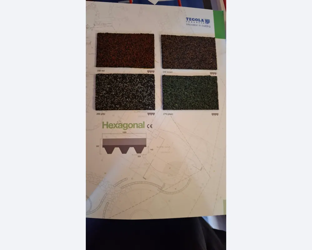 Tegola Eco Roof hatszögletű zsindely színminták